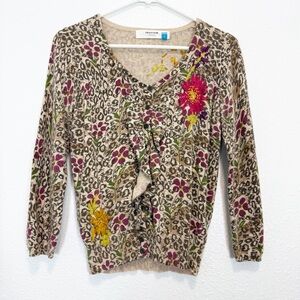 Anthropologie Sparrow Purrfect Posy Cardigan Sweater